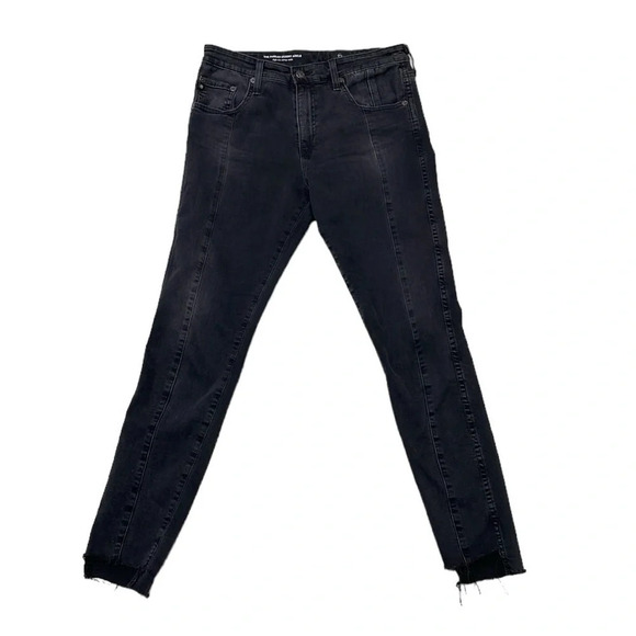 Ag Adriano Goldschmied Jeans Women' s 29 Black Farrah Skinny Ankle High Rise - Picture 1 of 13